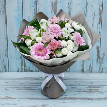 Букет цветов из:  Герберы, Альстромерии и Хризантемы в Суворовской
