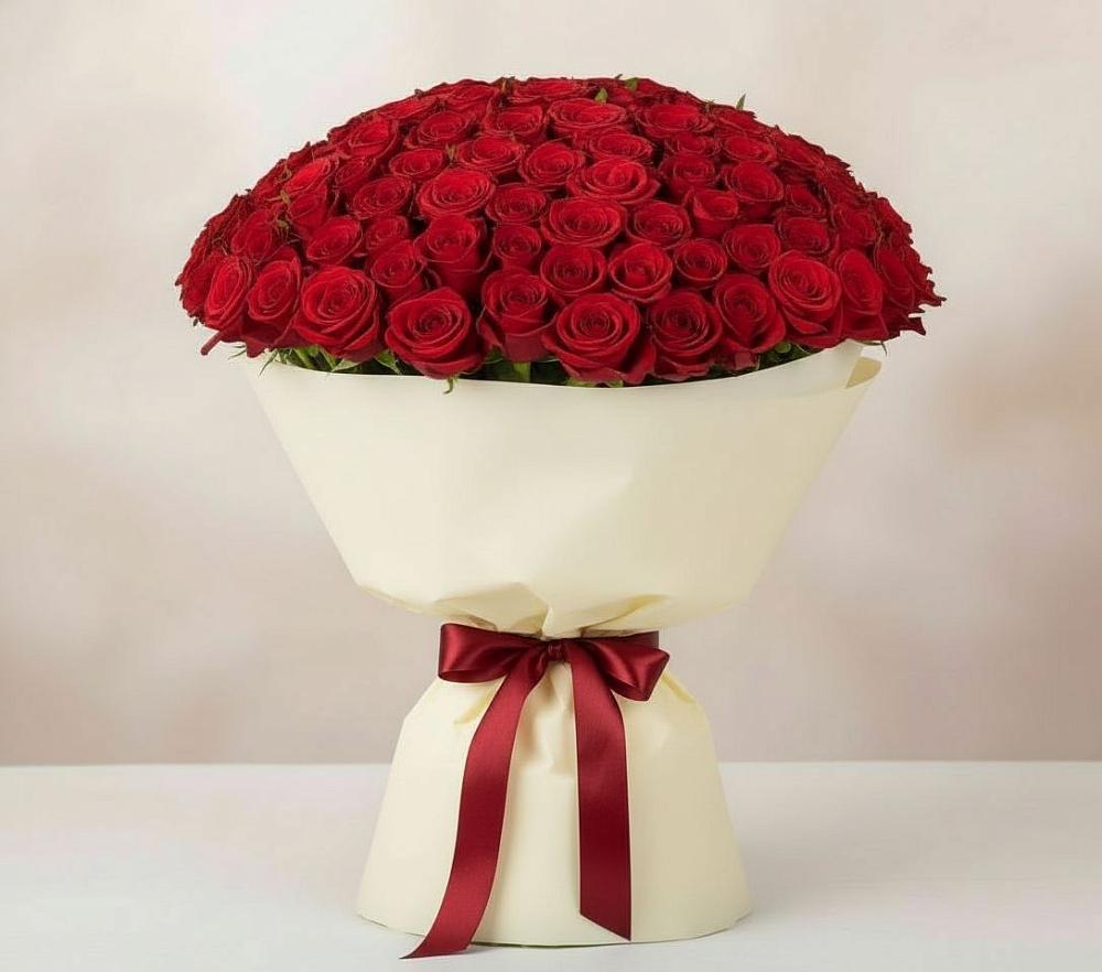 Букет 101 Красная роза Милано в Суворовской