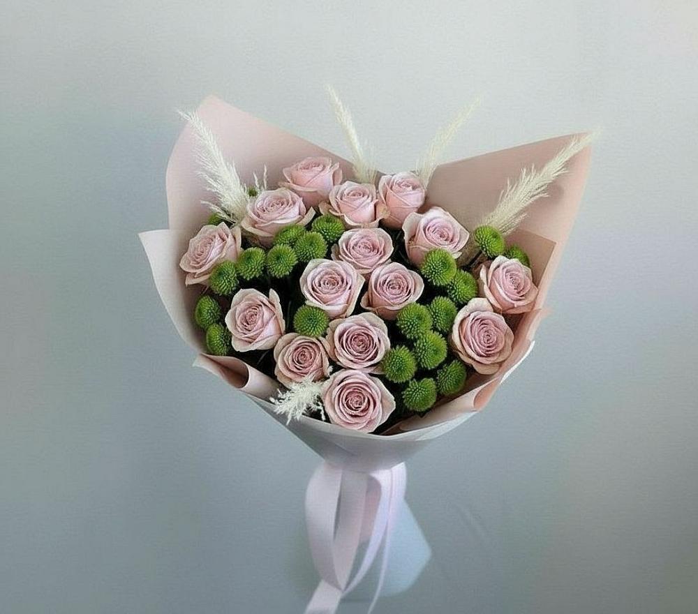 Букет цветов из: Розы и Хризантемы в Суворовской