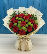 Букет цветов из:  Розы и Хризантемы #REPLACE_PRED# Суворовской