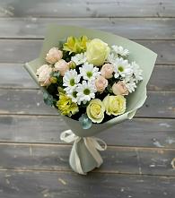 Букет цветов из:  Альстромерии, Розы и Хризантемы в Суворовской
